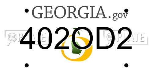 402OD2 Georgia License Plate