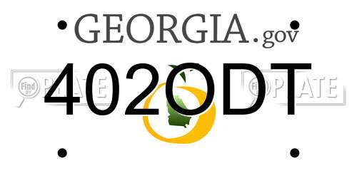 402ODT Georgia License Plate
