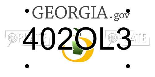 402OL3 Georgia License Plate