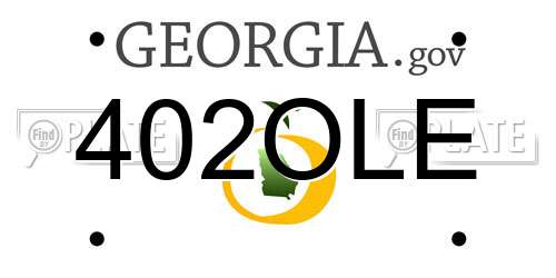 402OLE Georgia License Plate