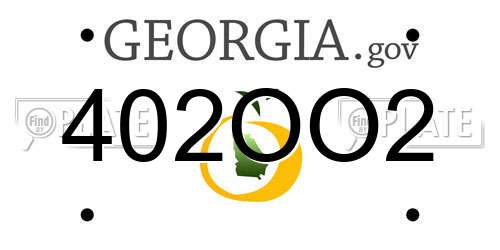 402OO2 Georgia License Plate