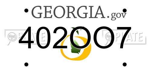 402OO7 Georgia License Plate
