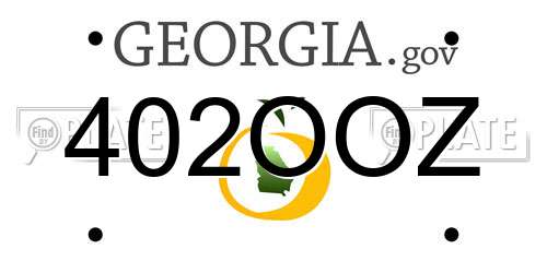402OOZ Georgia License Plate