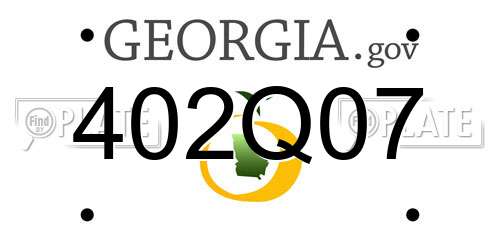 402Q07 Georgia License Plate