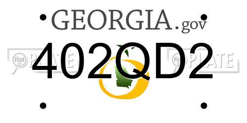402QD2 Georgia License Plate