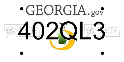402QL3 Georgia License Plate