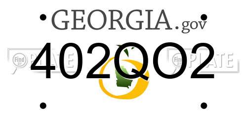 402QO2 Georgia License Plate