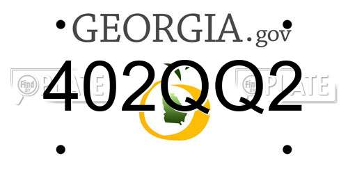 402QQ2 Georgia License Plate