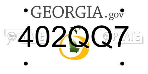 402QQ7 Georgia License Plate
