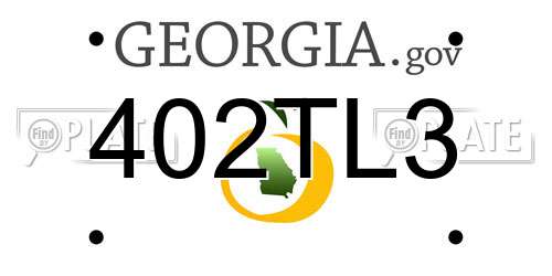 402TL3 Georgia License Plate