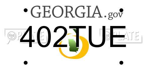 402TUE Georgia License Plate
