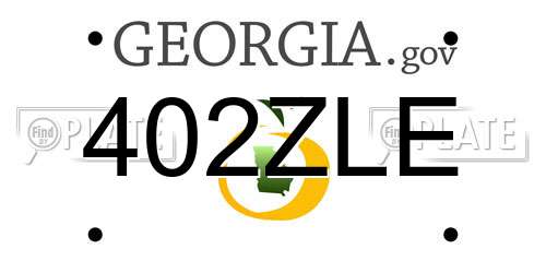 402ZLE Georgia License Plate