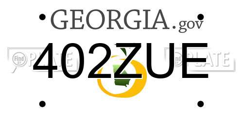 402ZUE Georgia License Plate