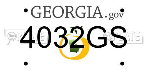 4032GS Georgia License Plate