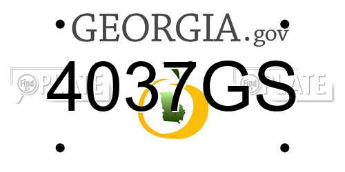 4037GS Georgia License Plate