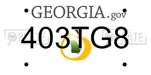 403TG8 Georgia License Plate