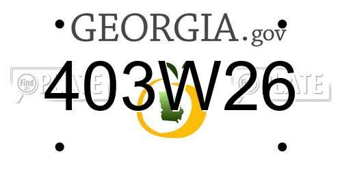 403W26 Georgia License Plate