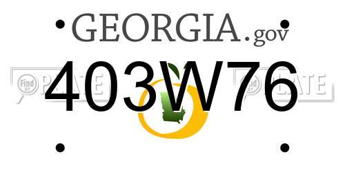 403W76 Georgia License Plate