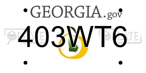 403WT6 Georgia License Plate