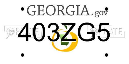403ZG5 Georgia License Plate