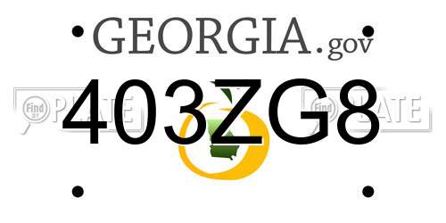 403ZG8 Georgia License Plate