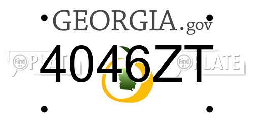 4046ZT Georgia License Plate