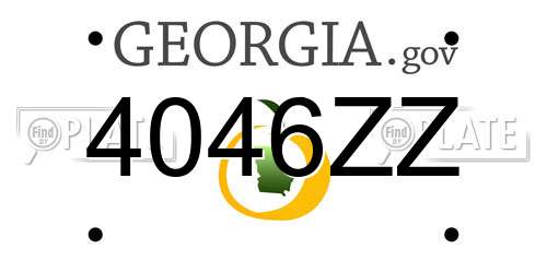 4046ZZ Georgia License Plate