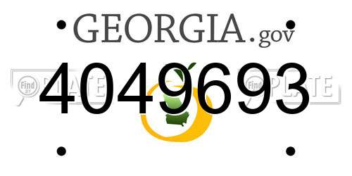 4049693 Georgia License Plate
