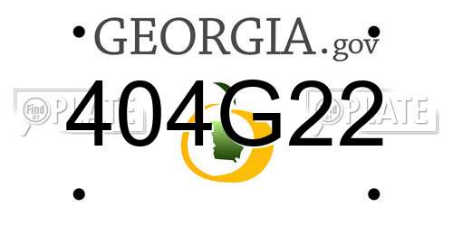 404G22 Georgia License Plate