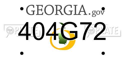 404G72 Georgia License Plate