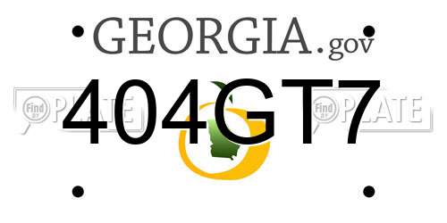 404GT7 Georgia License Plate