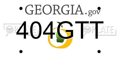 404GTT Georgia License Plate