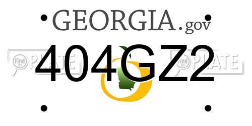 404GZ2 Georgia License Plate