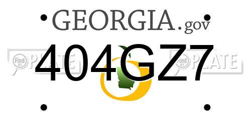 404GZ7 Georgia License Plate