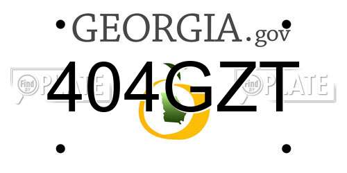 404GZT Georgia License Plate