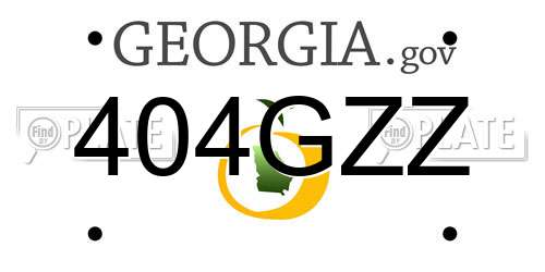 404GZZ Georgia License Plate