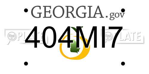 404MI7 Georgia License Plate