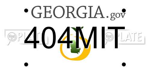 404MIT Georgia License Plate