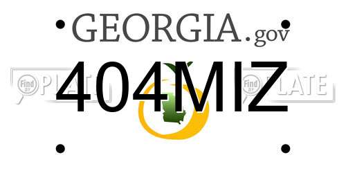 404MIZ Georgia License Plate