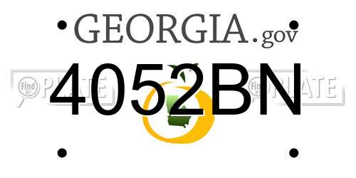 4052BN Georgia License Plate