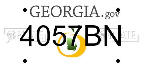 4057BN Georgia License Plate