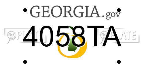4058TA Georgia License Plate