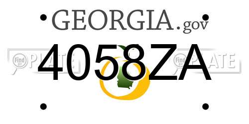 4058ZA Georgia License Plate