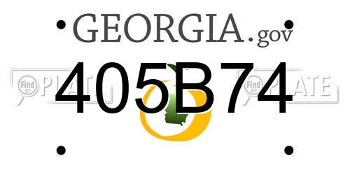 405B74 Georgia License Plate