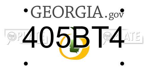 405BT4 Georgia License Plate