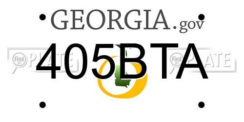 405BTA Georgia License Plate