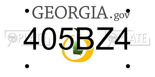 405BZ4 Georgia License Plate