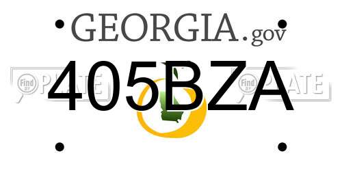 405BZA Georgia License Plate