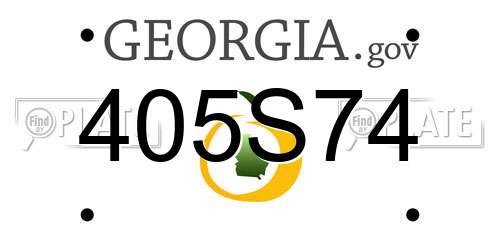 405S74 Georgia License Plate