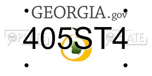 405ST4 Georgia License Plate